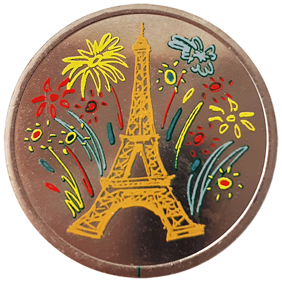 Jetons sérigraphiés, pour des sets " tourisme"